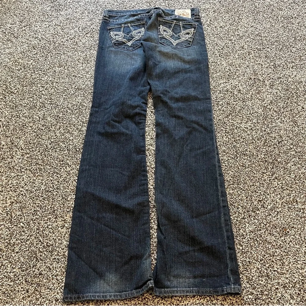 Big Star Remy Low Rise Flare Jeans Womens 27L Dark Wash Bootcut 31 Inseam - Picture 3 of 7